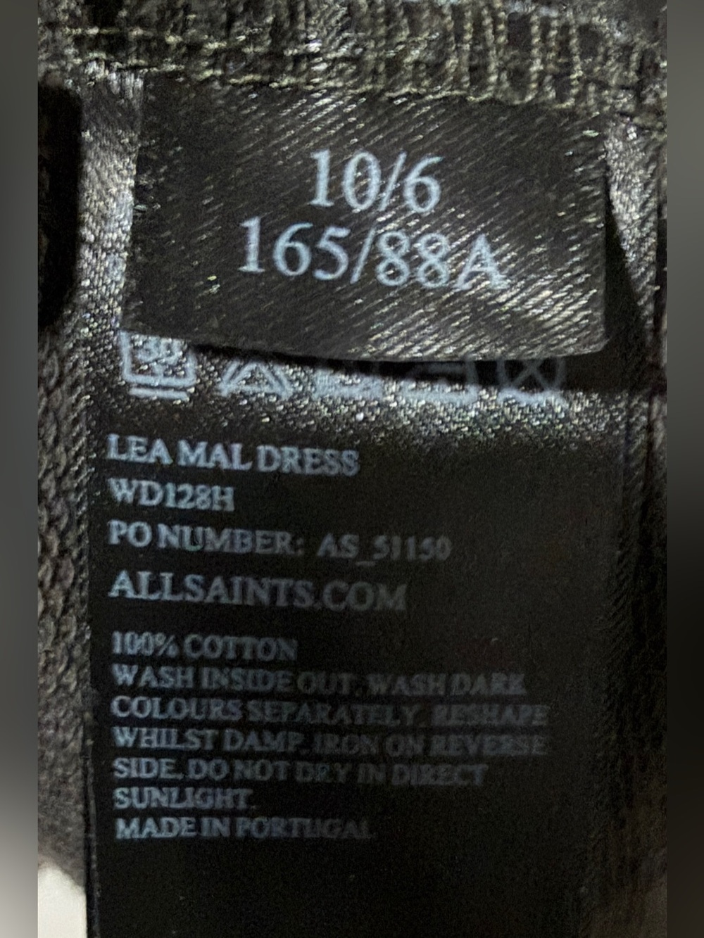 AllSaints Lea Mal Brown/Charcoal Draped Cotton Dress US 6 - Picture 8 of 8